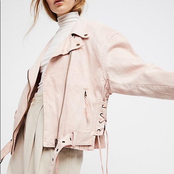 Free People Jackets & Blazers - New free People lace up denim jacket oversized M